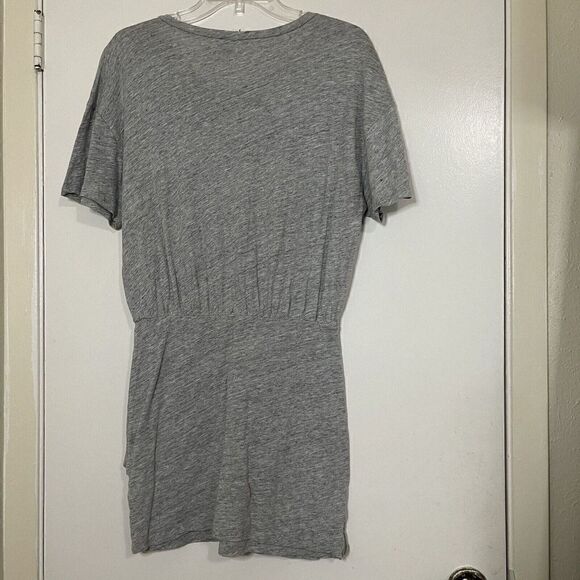 I. R. O. IRO Brelbloa Light gray short sleeve twist front bodycon shirt dress M - Picture 2 of 5
